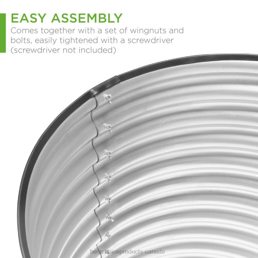 4LT2971 Silver Best Choice Products Raised Oval Garden Bed, Customizable Elevated Outdoor Metal Planter