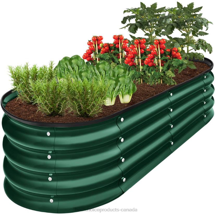 4LT2975 Dark Green Best Choice Products Outdoor Raised Metal Oval Garden Bed, Planter Box
