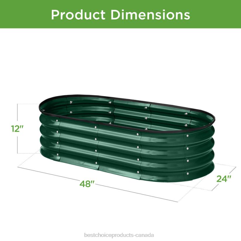 4LT2975 Dark Green Best Choice Products Outdoor Raised Metal Oval Garden Bed, Planter Box