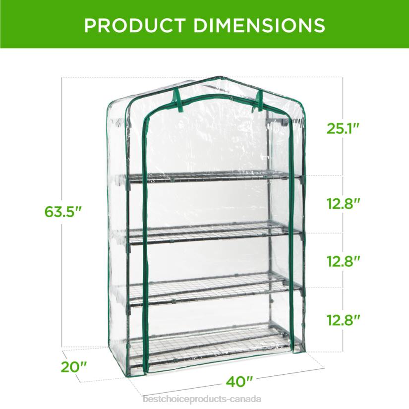 4LT2976 Green Best Choice Products 4-Tier Mini Portable Indoor Outdoor Greenhouse w/ Steel Shelves