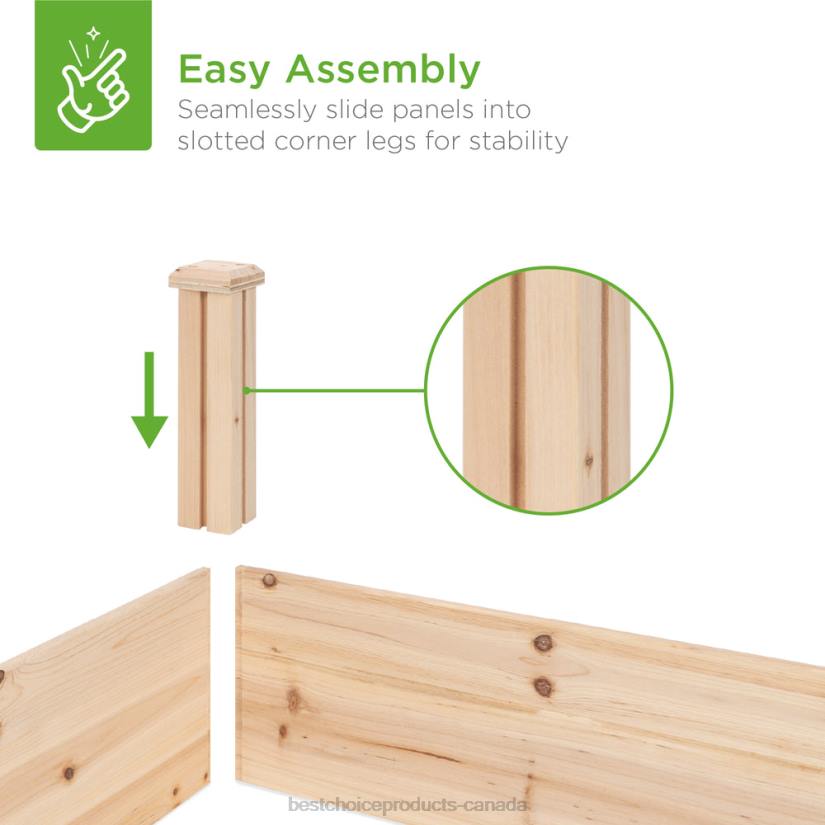 4LT2984 Natural Best Choice Products Wooden Raised Garden Bed Planter for Garden, Lawn, Yard