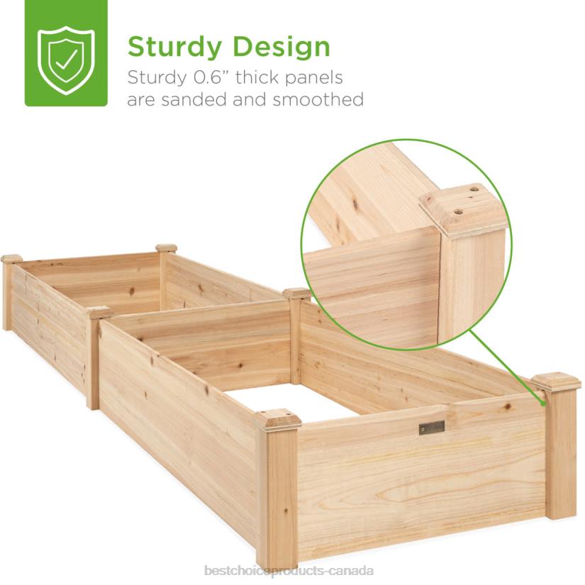 4LT2984 Natural Best Choice Products Wooden Raised Garden Bed Planter for Garden, Lawn, Yard