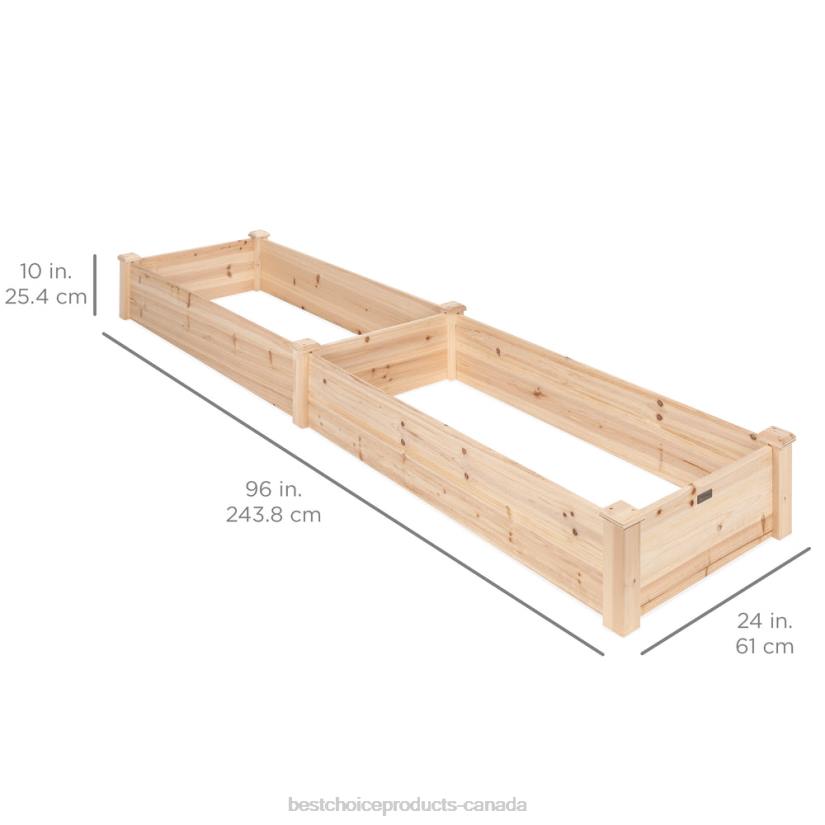 4LT2984 Natural Best Choice Products Wooden Raised Garden Bed Planter for Garden, Lawn, Yard