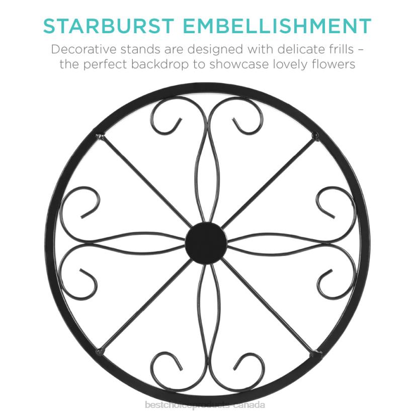 4LT2986 Black Best Choice Products Set of 4 Indoor Outdoor Metal Nesting Plant Stands, Flowerpot Holders