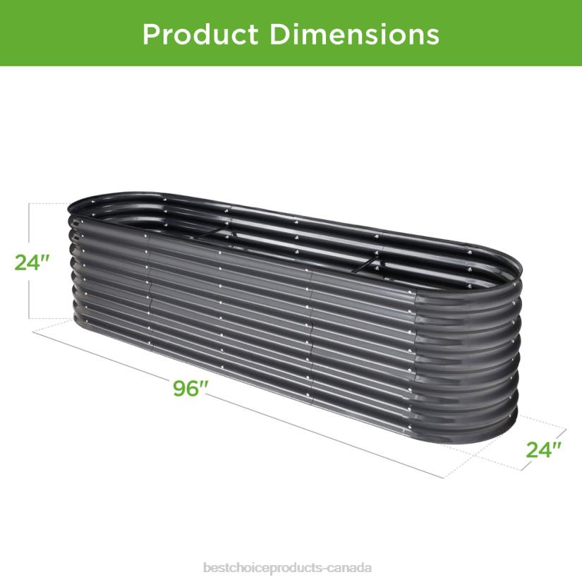 4LT2993 Charcoal Best Choice Products Metal Raised Garden Bed, Oval Outdoor Planter Box for Vegetables