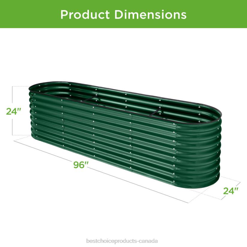 4LT2994 Dark Green Best Choice Products Metal Raised Garden Bed, Oval Outdoor Planter Box for Vegetables