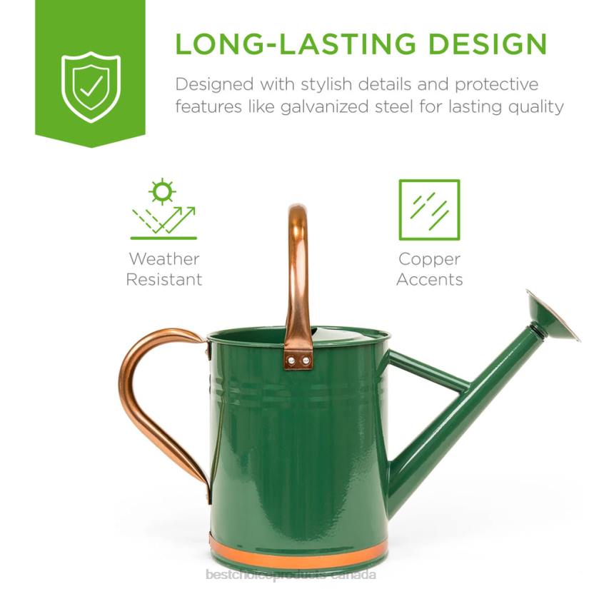 4LT2996 Green Best Choice Products 1-Gallon Galvanized Steel Watering Can w/ O-Ring, Top Handle