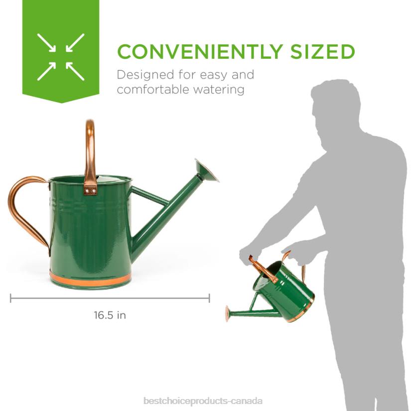 4LT2996 Green Best Choice Products 1-Gallon Galvanized Steel Watering Can w/ O-Ring, Top Handle