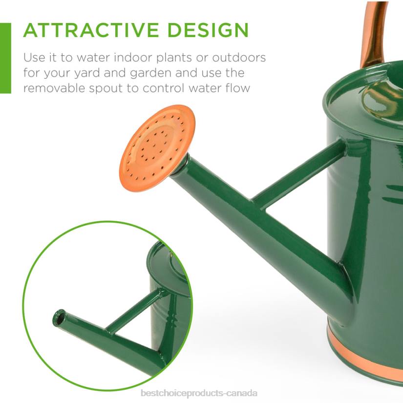 4LT2996 Green Best Choice Products 1-Gallon Galvanized Steel Watering Can w/ O-Ring, Top Handle