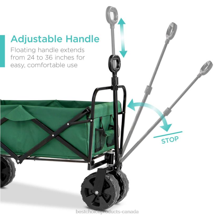 4LT2997 Green Best Choice Products Indoor Outdoor Utility Cart w/ 360-Degree Wheels, Adjustable Handle