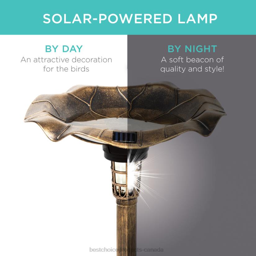 4LT2453 Bronze Best Choice Products Solar Lighted Bird Bath w/ Planter