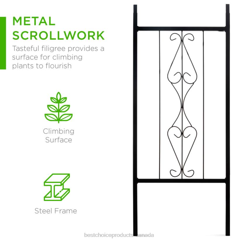 4LT2987 Black Best Choice Products Steel Garden Arch Arbor Trellis for Climbing Plants