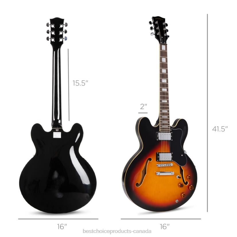 4LT21036 Sunburst Best Choice Products All-Inclusive Semi-Hollow Body Electric Guitar Set