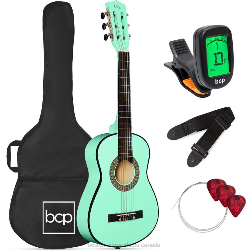 4LT21040 SoCal Green Best Choice Products Kids Acoustic Guitar Beginner Starter Kit with Carrying Case