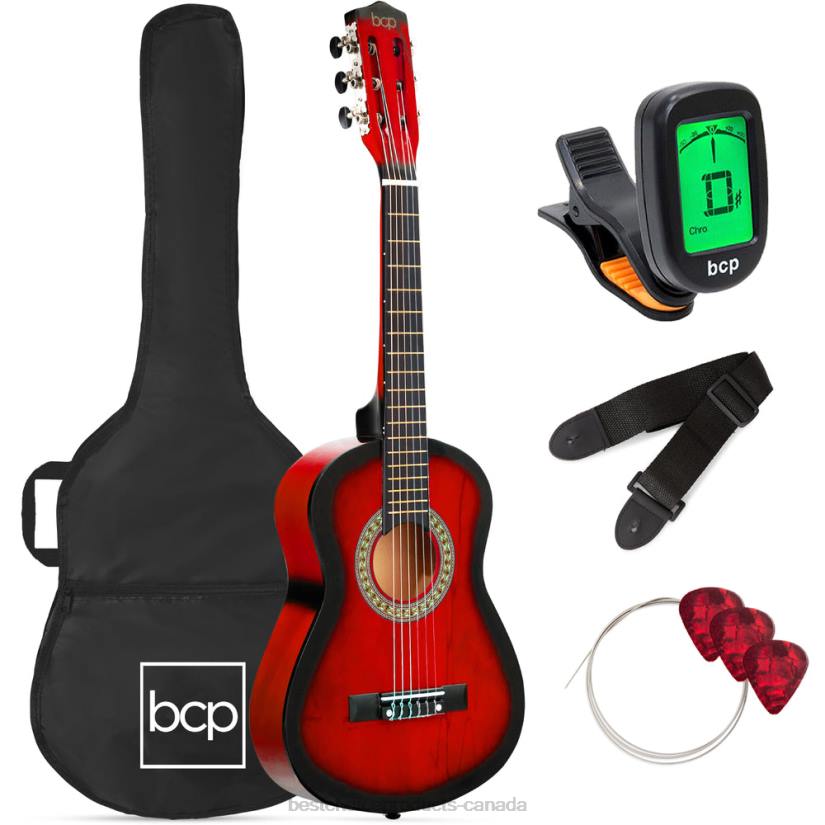 4LT21041 Redburst Best Choice Products Kids Acoustic Guitar Beginner Starter Kit with Carrying Case