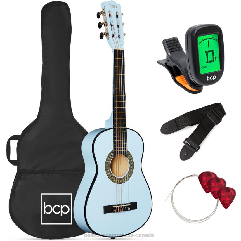 4LT21043 Light Blue Best Choice Products Kids Acoustic Guitar Beginner Starter Kit with Carrying Case