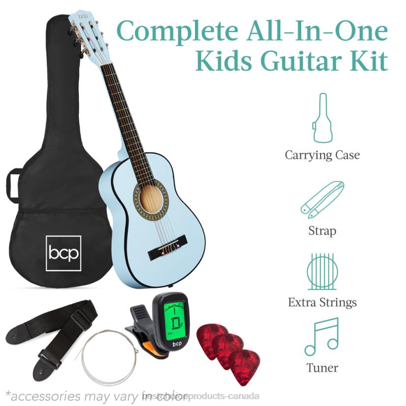 4LT21043 Light Blue Best Choice Products Kids Acoustic Guitar Beginner Starter Kit with Carrying Case