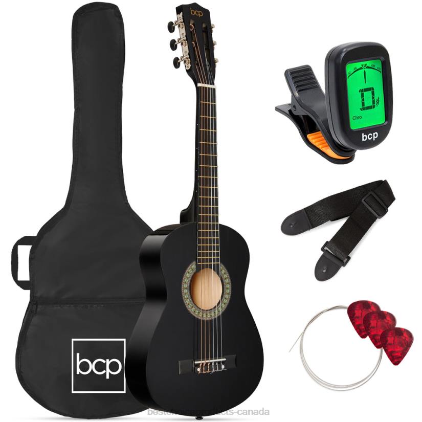 4LT21046 Black Best Choice Products Kids Acoustic Guitar Beginner Starter Kit with Carrying Case