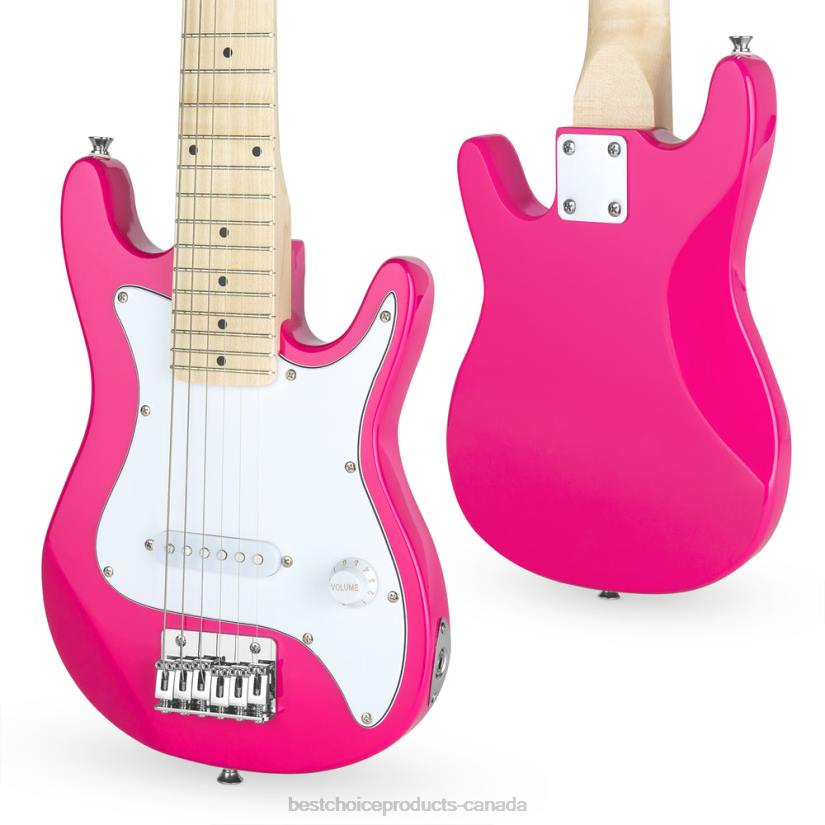 4LT21084 White/Pink Best Choice Products Kids Electric Guitar Beginner Starter Kit w/ 5W Amplifier