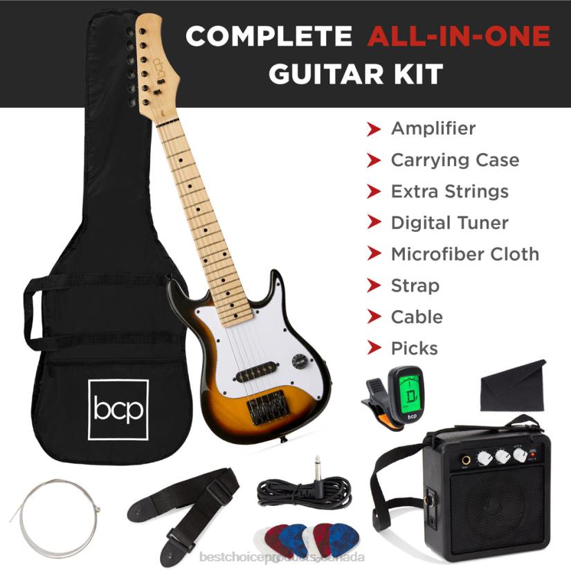 4LT21085 Sunburst Best Choice Products Kids Electric Guitar Beginner Starter Kit w/ 5W Amplifier
