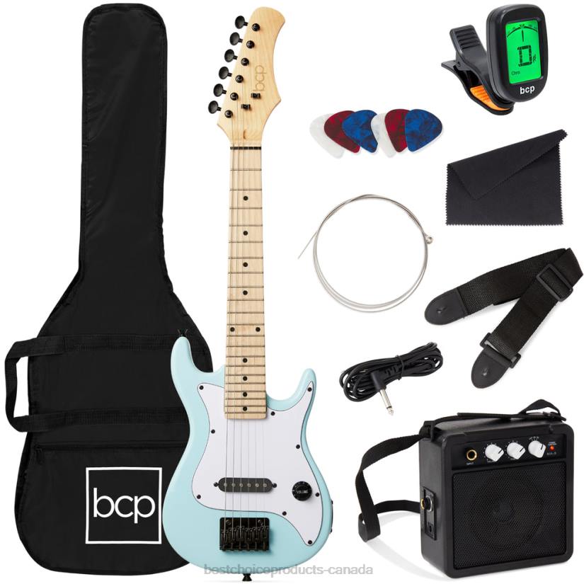 4LT21088 Powder Blue Best Choice Products Kids Electric Guitar Beginner Starter Kit w/ 5W Amplifier