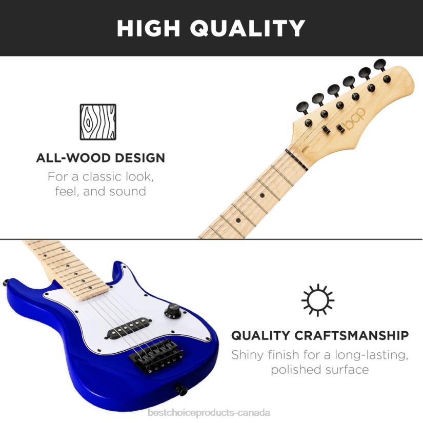 4LT21089 Metallic Blue Best Choice Products Kids Electric Guitar Beginner Starter Kit w/ 5W Amplifier