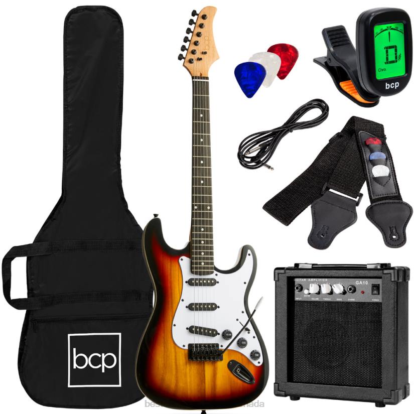4LT21110 3 Color Sunburst Best Choice Products Beginner Electric Guitar Kit w/ Case, 10W Amp, Tremolo Bar