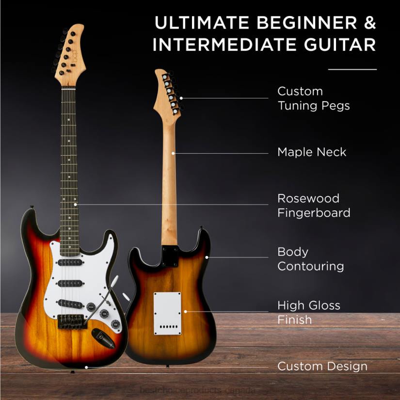 4LT21110 3 Color Sunburst Best Choice Products Beginner Electric Guitar Kit w/ Case, 10W Amp, Tremolo Bar