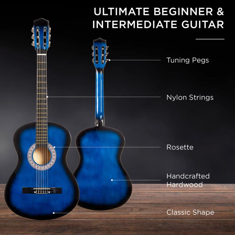 4LT21111 Blueburst Best Choice Products Beginner Acoustic Guitar Set w/ Case, Strap, Digital Tuner, Strings