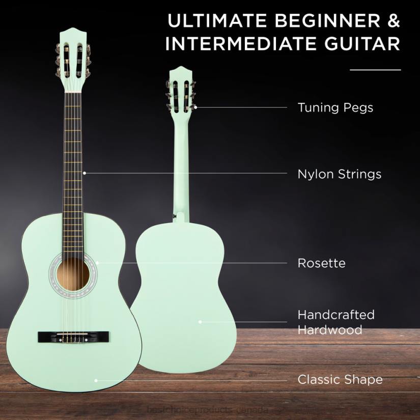 4LT21115 SoCal Green Best Choice Products Beginner Acoustic Guitar Set w/ Case, Strap, Digital Tuner, Strings