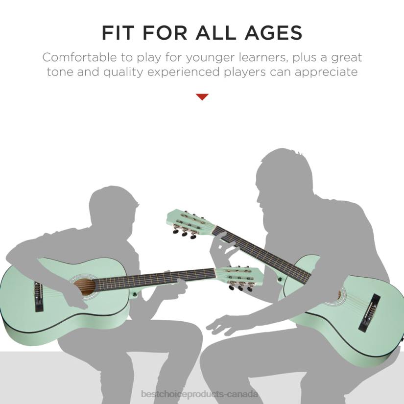 4LT21115 SoCal Green Best Choice Products Beginner Acoustic Guitar Set w/ Case, Strap, Digital Tuner, Strings