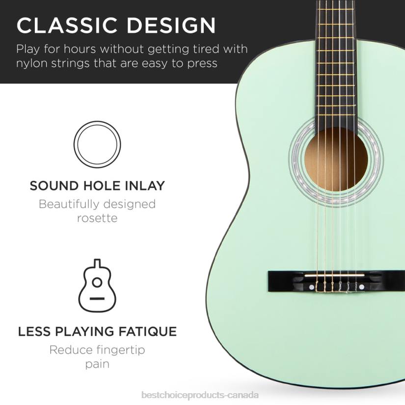 4LT21115 SoCal Green Best Choice Products Beginner Acoustic Guitar Set w/ Case, Strap, Digital Tuner, Strings