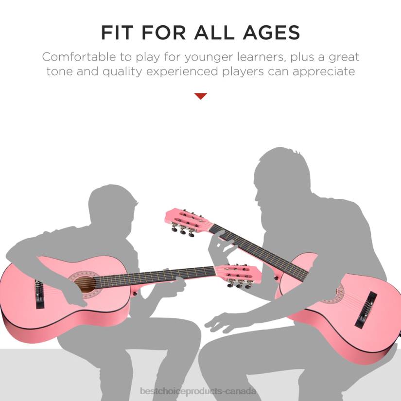 4LT21116 Pink Best Choice Products Beginner Acoustic Guitar Set w/ Case, Strap, Digital Tuner, Strings