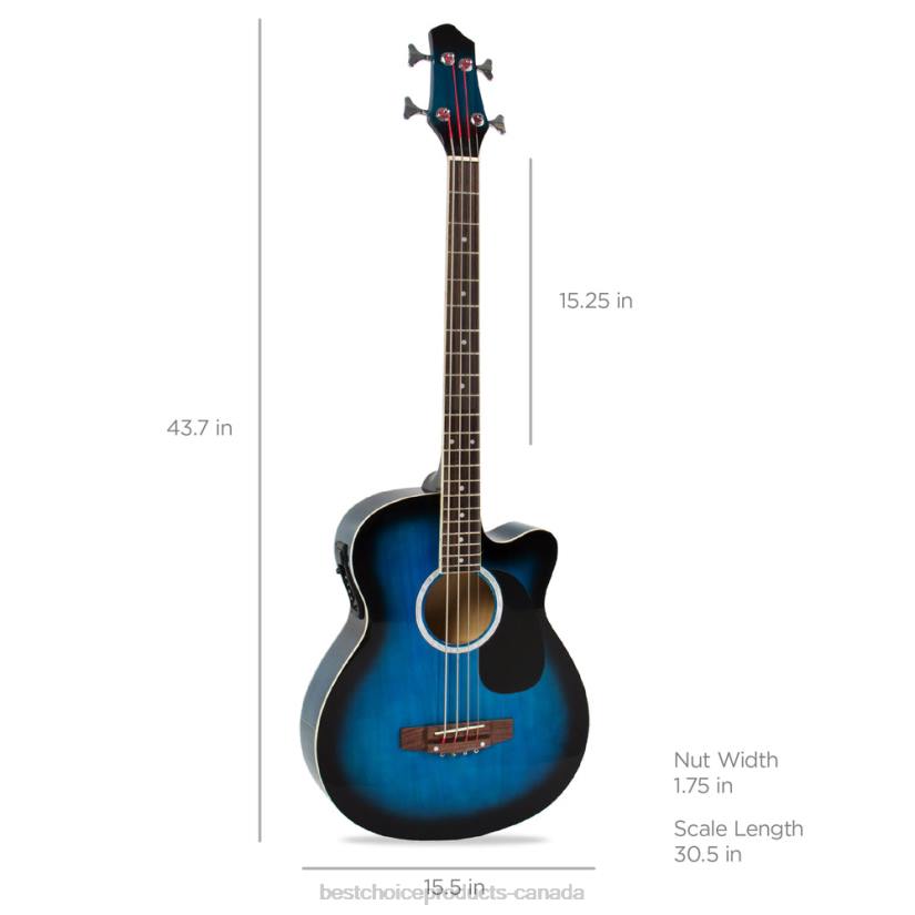 4LT21143 Blue Best Choice Products Acoustic Electric Bass Guitar w/ Equalizer, Truss Rod