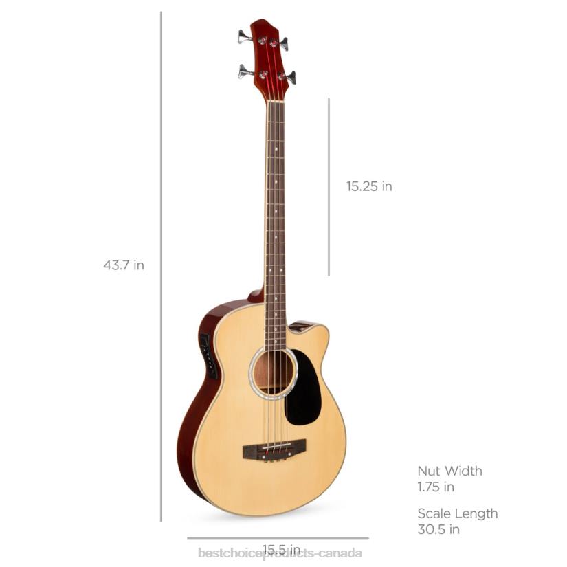 4LT21145 Natural Best Choice Products Acoustic Electric Bass Guitar w/ Equalizer, Truss Rod
