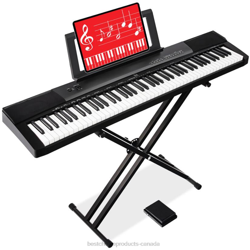 4LT21129 Black Best Choice Products 88-Key Digital Piano Set w/ Semi-Weighted Keys, Stand, Sustain Pedal