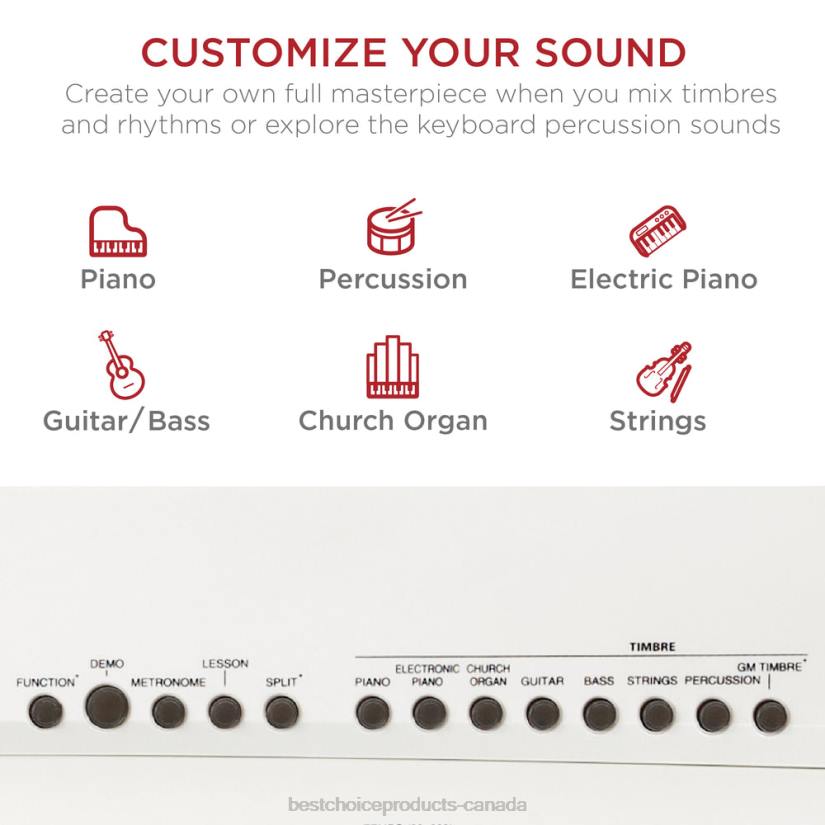 4LT21130 White Best Choice Products 88-Key Digital Piano Set w/ Semi-Weighted Keys, Stand, Sustain Pedal