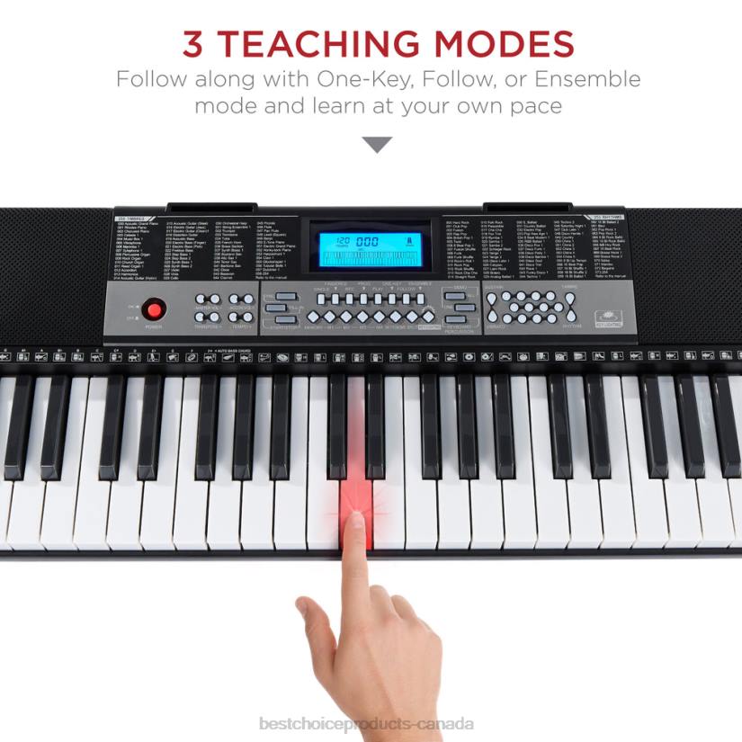 4LT21138 Black Best Choice Products 54-Key Beginners Electronic Keyboard Piano Set w/ Lighted Keys, LCD Screen