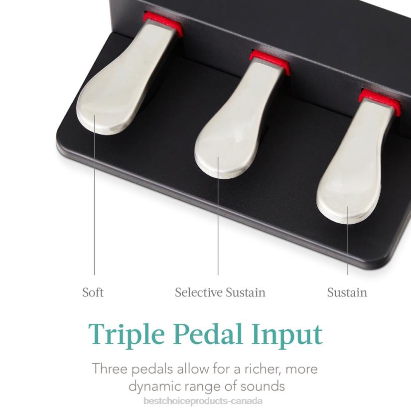 4LT21148 Black Best Choice Products 88-Key Weighted Full Size Digital Piano Set w/ U-Stand, 3 Sustain Pedal Unit