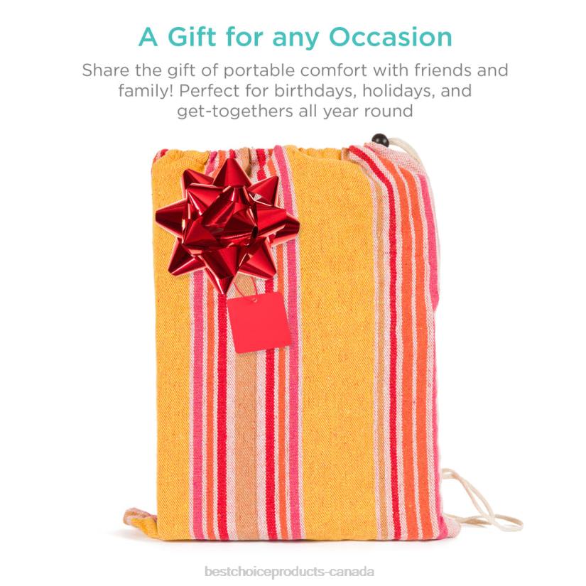 4LT2415 Sunset Best Choice Products 2-Person Brazilian-Style Double Hammock w/ Portable Carrying Bag