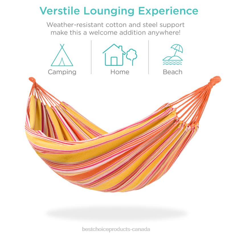 4LT2415 Sunset Best Choice Products 2-Person Brazilian-Style Double Hammock w/ Portable Carrying Bag