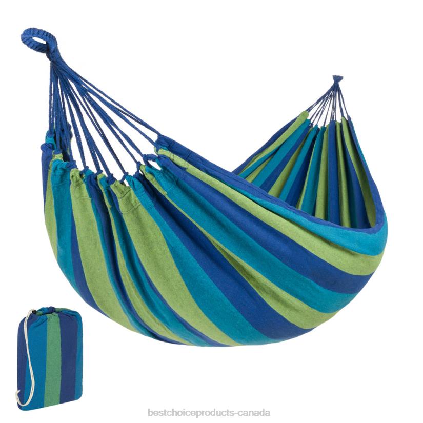 4LT2416 Blue Best Choice Products 2-Person Brazilian-Style Double Hammock w/ Portable Carrying Bag