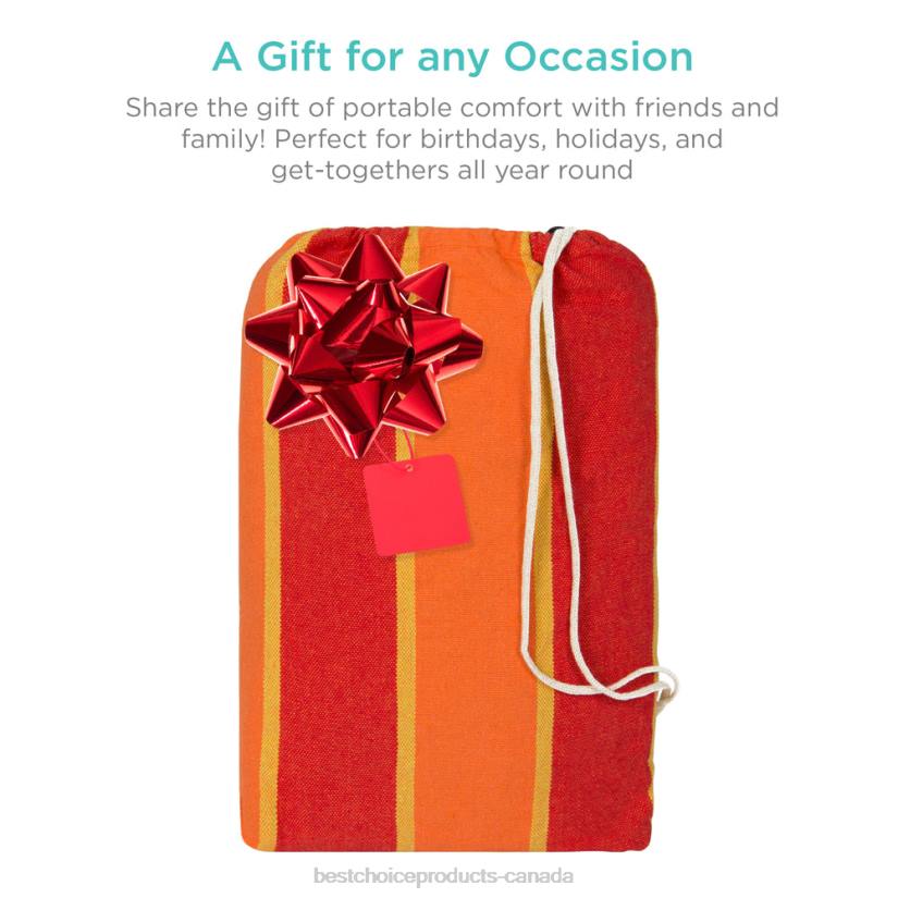 4LT2417 Orange Best Choice Products 2-Person Brazilian-Style Double Hammock w/ Portable Carrying Bag