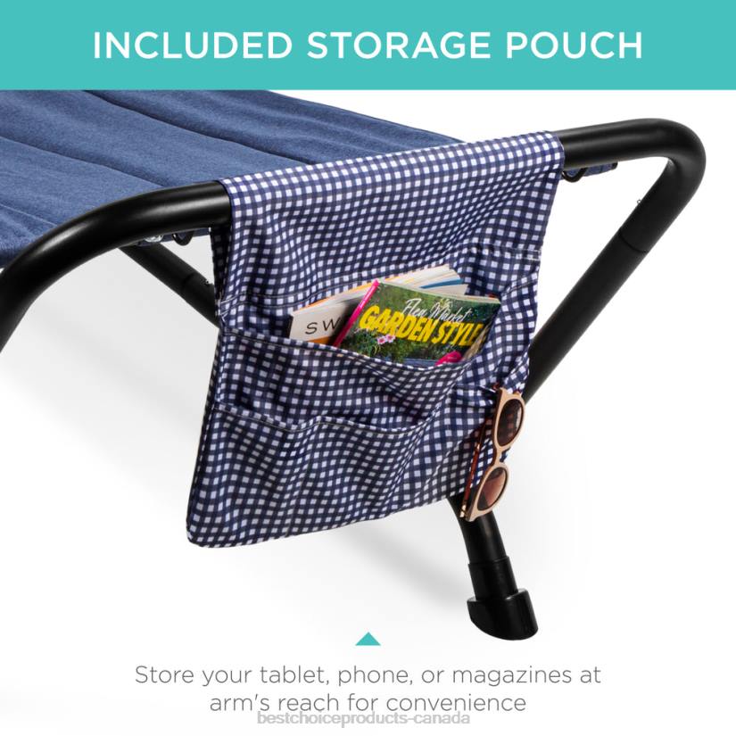 4LT2924 Blue Best Choice Products Outdoor Patio Hammock for Backyard, Garden w/ Stand, Pillow, Storage Pockets