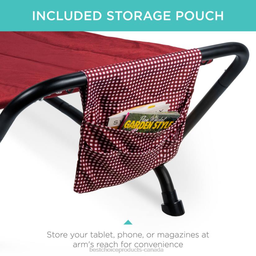 4LT2925 Red Best Choice Products Outdoor Patio Hammock for Backyard, Garden w/ Stand, Pillow, Storage Pockets