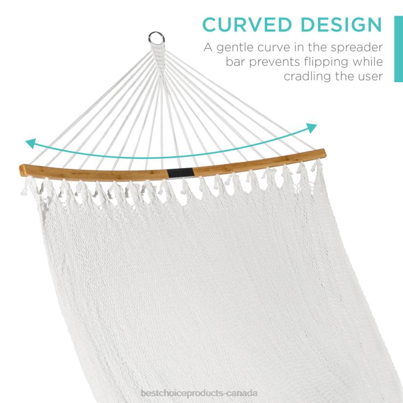 4LT2950 Fire Red Best Choice Products 2-Person Woven Polyester Hammock w/ Curved Bamboo Spreader Bar, Carry Bag