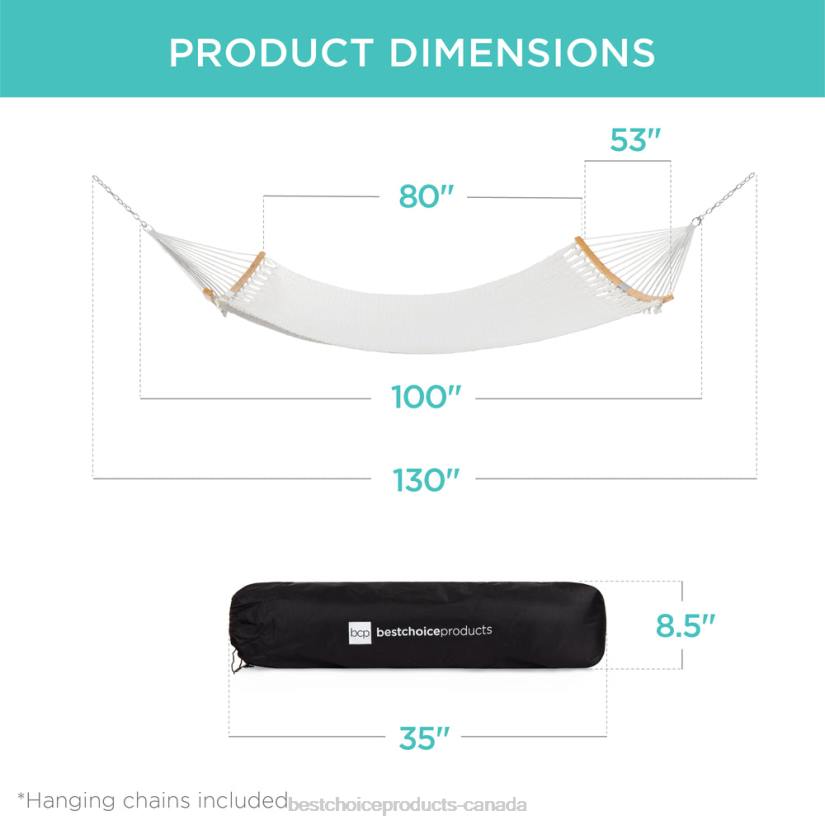 4LT2950 Fire Red Best Choice Products 2-Person Woven Polyester Hammock w/ Curved Bamboo Spreader Bar, Carry Bag