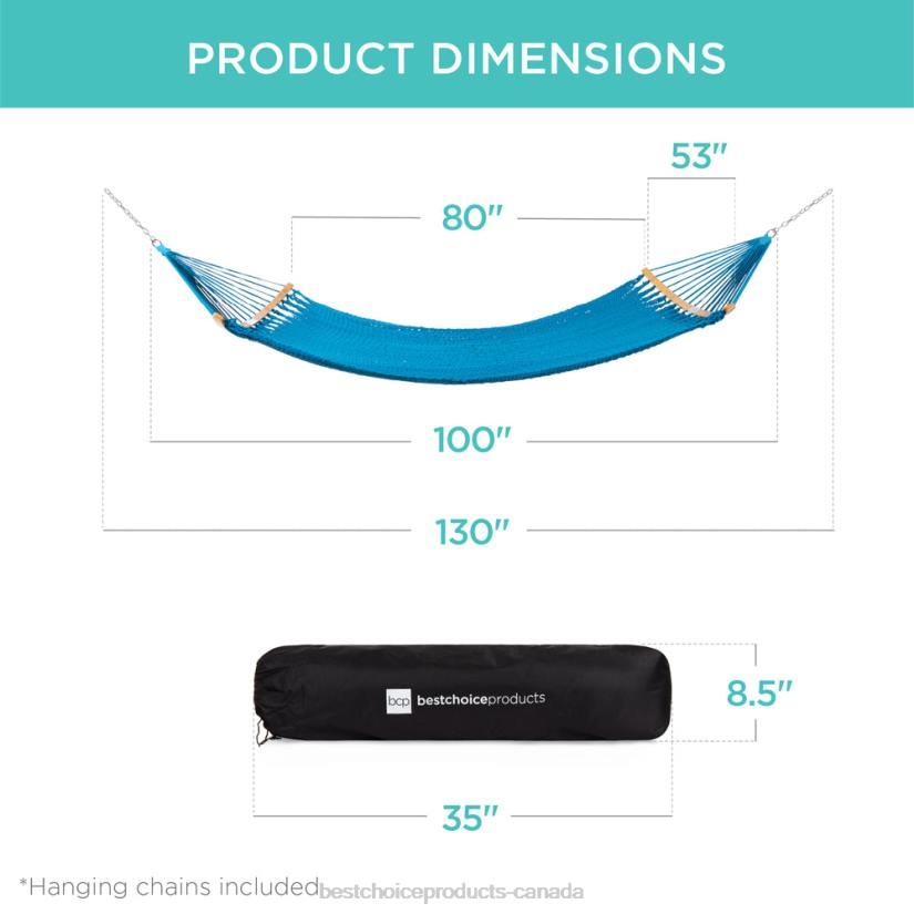 4LT2950 Fire Red Best Choice Products 2-Person Woven Polyester Hammock w/ Curved Bamboo Spreader Bar, Carry Bag