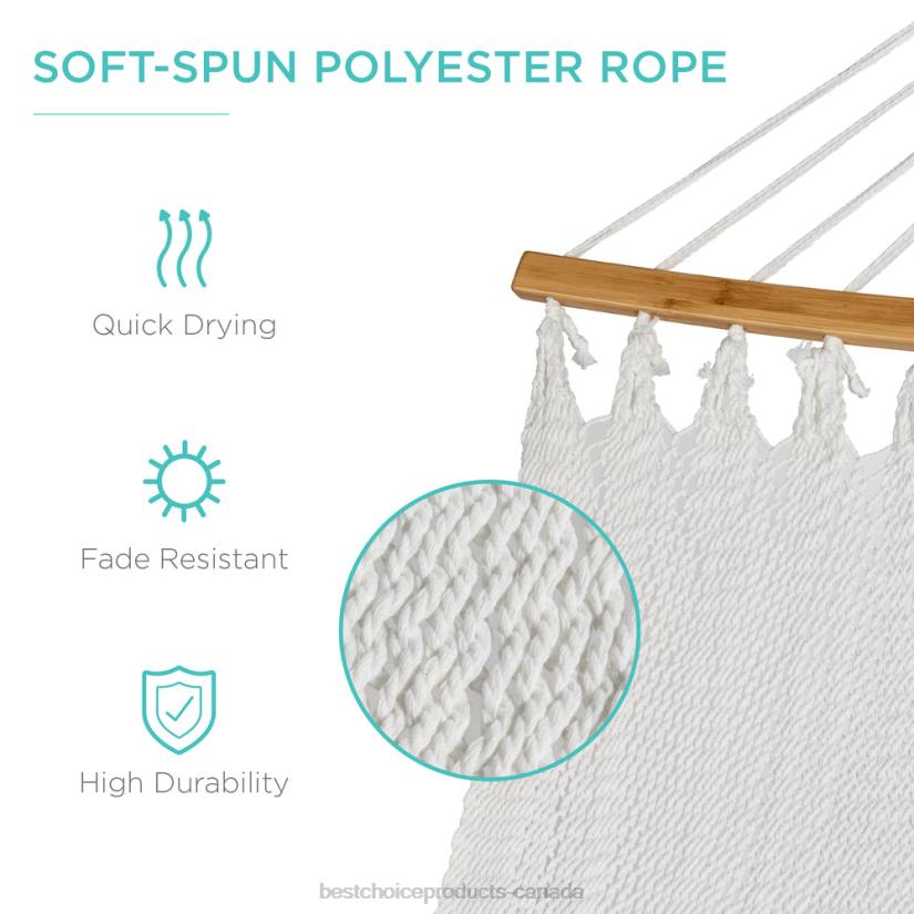 4LT2950 Fire Red Best Choice Products 2-Person Woven Polyester Hammock w/ Curved Bamboo Spreader Bar, Carry Bag