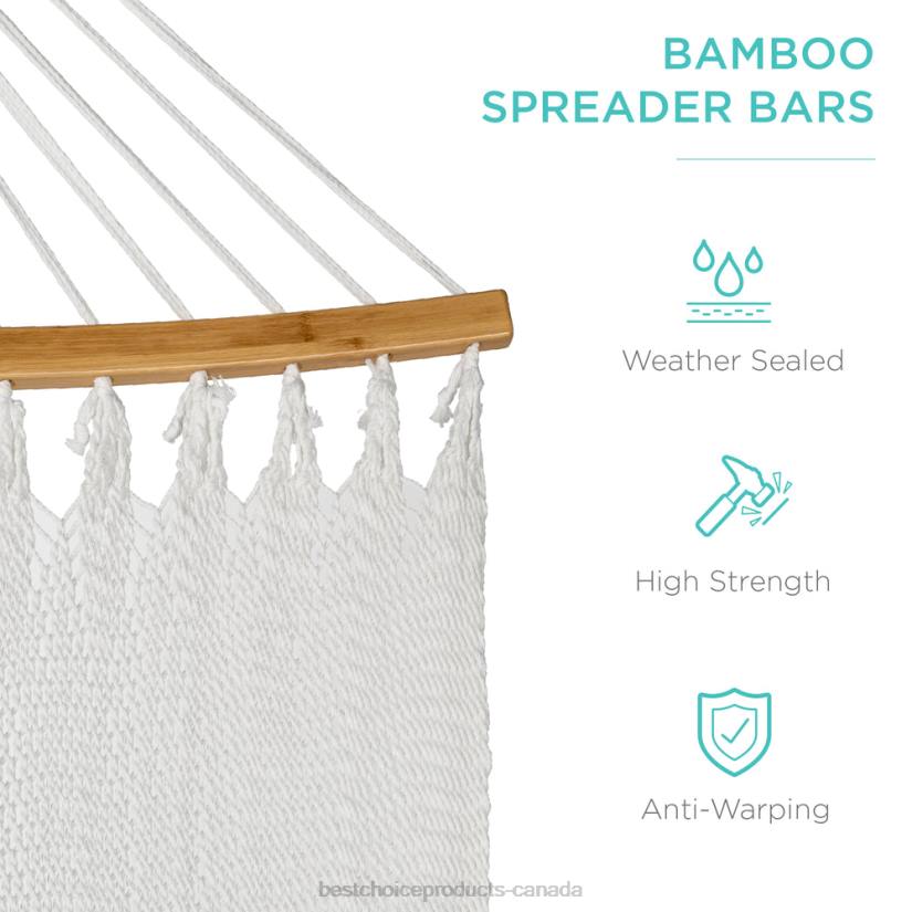 4LT2950 Fire Red Best Choice Products 2-Person Woven Polyester Hammock w/ Curved Bamboo Spreader Bar, Carry Bag